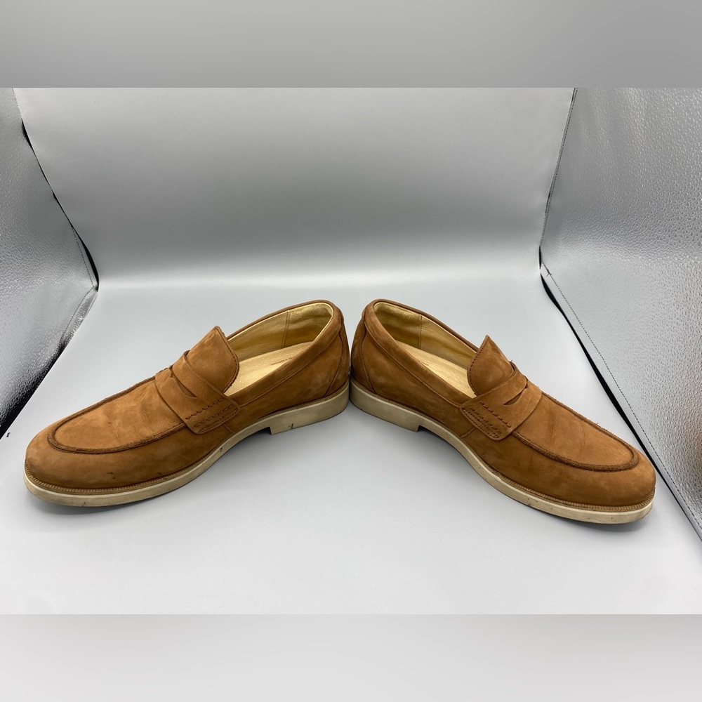 Samuel Hubbard Men's 9.5 Tailored Traveler Penny Loafer Brown Nubuck Leather - Picture 4 of 9